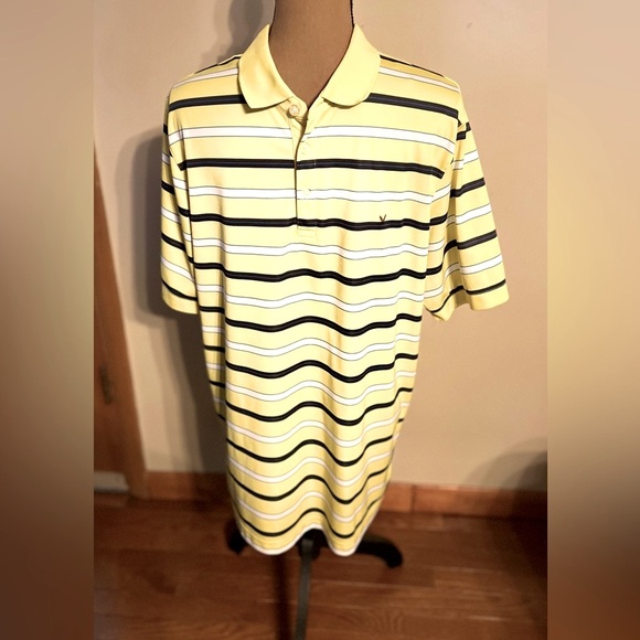 CALLAWAY YELLOW & BLACK GOLF POLO, SIZE L, EXCELLENT - Picture 1 of 3